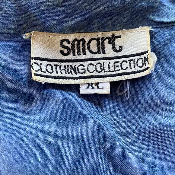 VINTAGE 1990s SMART CC Blue Denim Wash Classic Button Down Shirt *X-LARGE* - Picture 5 of 5